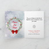 クリスマススイートリトルストエンジェル&子猫あなたのテキスト カード (内部)