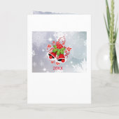 クリスマススイートリトルストエンジェル&子猫あなたのテキスト カード (裏面)