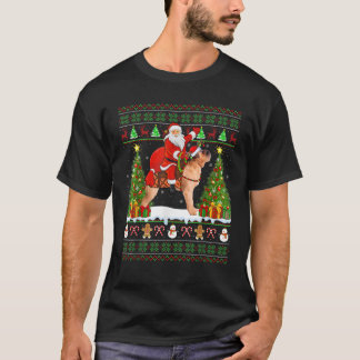 クリスマススウェター ださいサンタライド ブリュッセルグリフォン犬 Tシャツ