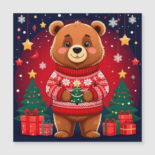 クリスマススウェットを着たかわいいクマ (正面)