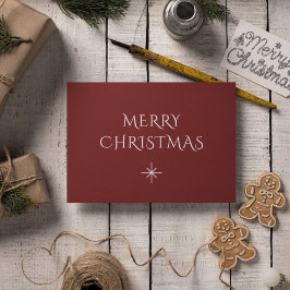 クリスマススエレガントノーフレークシンプルレッド シーズンポストカード