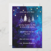 クリスマススカイ、ブルー、ホワイト、星、パーティー 招待状 (裏面)