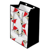 クリスマススカルとサンタハッツ抱き枕ホワイト ミディアムペーパーバッグ (正面アングル)