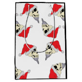 クリスマススカルとサンタハッツ抱き枕ホワイト ミディアムペーパーバッグ (正面)