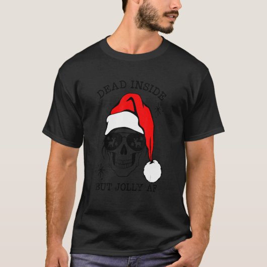 クリスマススカルの中に死んだがすてきAf Tシャツ (正面)