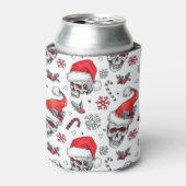 クリスマススカルサンタクーラーボックス-フェスティバル&おもしろい 缶クーラー (缶正面)