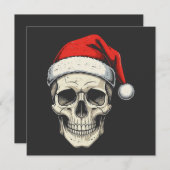 クリスマススカルサンタハットを着て シーズンカード (正面/裏面)