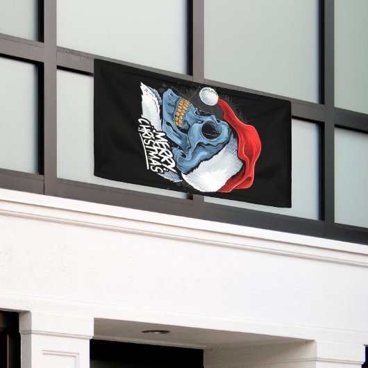 クリスマススカル 横断幕 (ビルの外側)