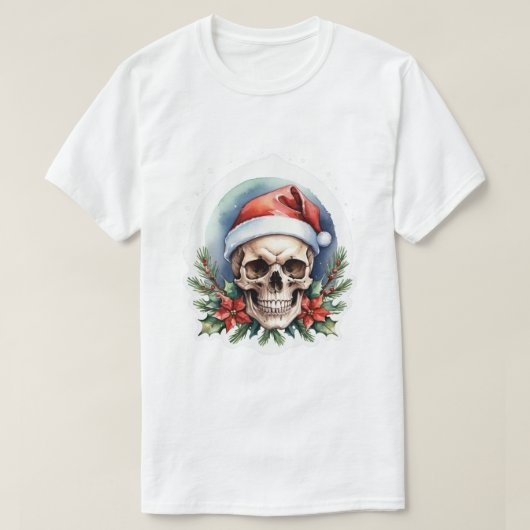 クリスマススカル Tシャツ (デザイン正面)
