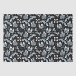 クリスマススカンジナビアノルディックグレーキツネオンブラック 薄葉紙