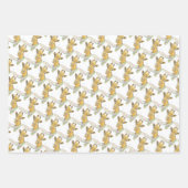 クリスマススカーフ付きキリンかわいいおもしろい動物アート ラッピングペーパーシート (正面2)