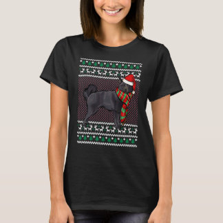 クリスマススキッパークドッグサンタハット醜いクリスマス Tシャツ
