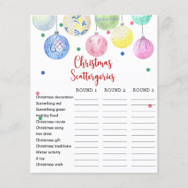 クリスマススキャタゴリズゲームカードフライヤー チラシ