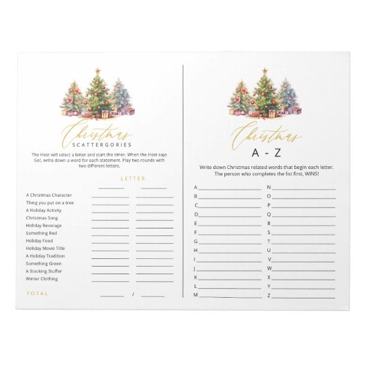 クリスマススキャッタリーAからZ催涙ゲ遠くにーム ノートパッド (正面)