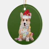 クリスマススキャフツサンタハットギフト付きコルギ セラミックオーナメント (左)