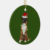 クリスマススキャフツサンタハットギフト付きボクサー セラミックオーナメント (右)