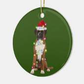 クリスマススキャフツサンタハットギフト付きボクサー セラミックオーナメント (左)
