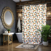 クリスマススキーロッジシャワーカーテン シャワーカーテン