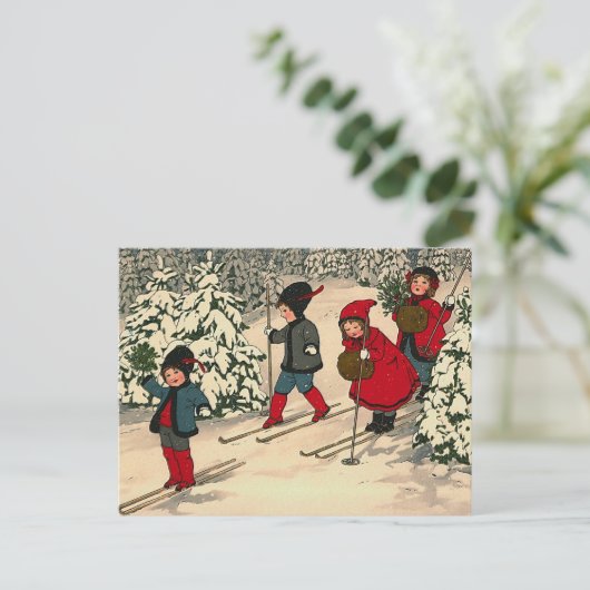 「クリスマススキー」のはがき シーズンポストカード (スタンド正面)