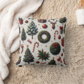 クリスマススクウェアのクッション、リース形状 クッション (ブランケット)
