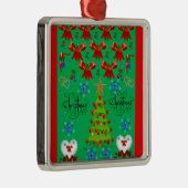 クリスマススクウェアのプレミアムオーナメントグリーン メタルオーナメント (右)