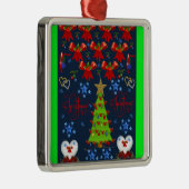 クリスマススクウェアのプレミアムオーナメント濃い青 メタルオーナメント (右)