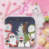 クリスマススクウェア紙プレート ペーパープレート (パーティー)