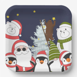 クリスマススクウェア紙プレート ペーパープレート