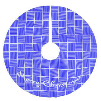 クリスマススクウェア青n白 ブラッシュドポリエステルツリースカート