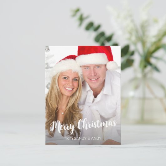 クリスマススクエレガントリプト写真2サイドデザイン シーズンポストカード (スタンド正面)