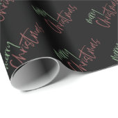 クリスマススクエレガントリ赤と白プトタイポグラフィ ラッピングペーパー (ロールコーナー)