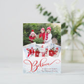 クリスマススクモダンリプト写真ホリデー挨拶 ポストカード (スタンド正面)