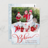 クリスマススクモダンリプト写真ホリデー挨拶 ポストカード (正面/裏面)