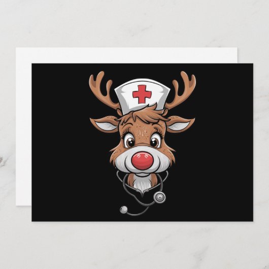 クリスマススクラブトップ リンデイアルゴム手袋 看護師 シーズンカード (正面/裏面)