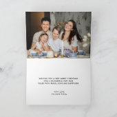 クリスマススクリプトとインサイドフォトブラックホリデー カード (内部)