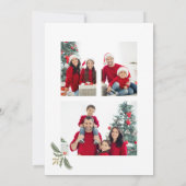 クリスマススクリプトと緑の数々の休日の写真 カード (裏面)