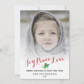 クリスマススクリプトジョイ平和ラブホリー写真 シーズンカード (正面)