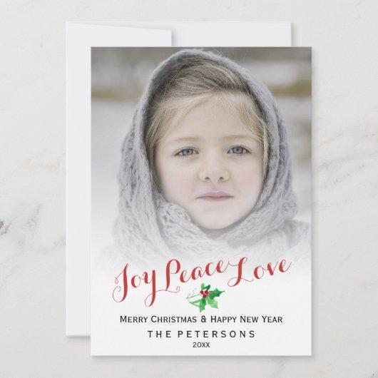 クリスマススクリプトジョイ平和ラブホリー写真 シーズンカード (正面)