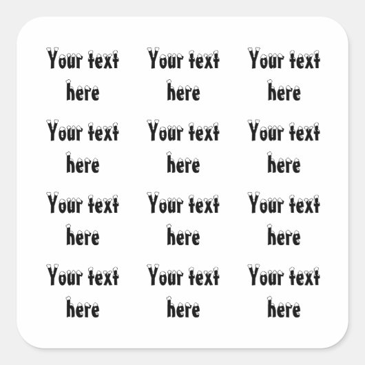 クリスマススクリプトタイポグラフィ雪 スクエアシール (正面)