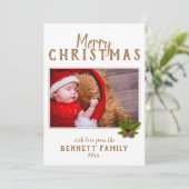 クリスマススクリプトパインホリデー写真カード シーズンカード (スタンド正面)