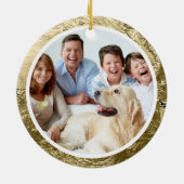 クリスマススクリプトピーススター金ゴールドレッドグリッター写真 セラミックオーナメント (裏面)