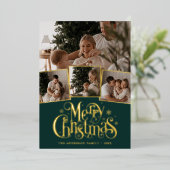 クリスマススクリプトフォトコラージュ 箔シーズンカード (立ち正面)