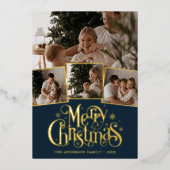クリスマススクリプトフォトコラージュ 箔シーズンカード (正面)