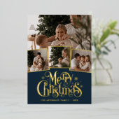 クリスマススクリプトフォトコラージュ 箔シーズンカード (立ち正面)