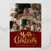 クリスマススクリプトフォトコラージュ 箔シーズンカード (正面)