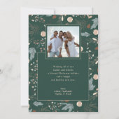 クリスマススクリプトフルフォトボホグリーンリーメッセージ シーズンカード (裏面)