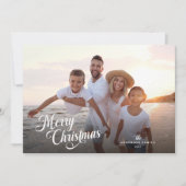 クリスマススクリプトフルフォトボホグリーンリーメッセージ シーズンカード (正面)