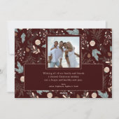 クリスマススクリプトフルフォトボホグリーンリーメッセージ シーズンカード (裏面)