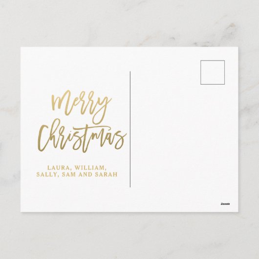 クリスマススクリプトベリー3フォトホリデー シーズンポストカード (裏面)