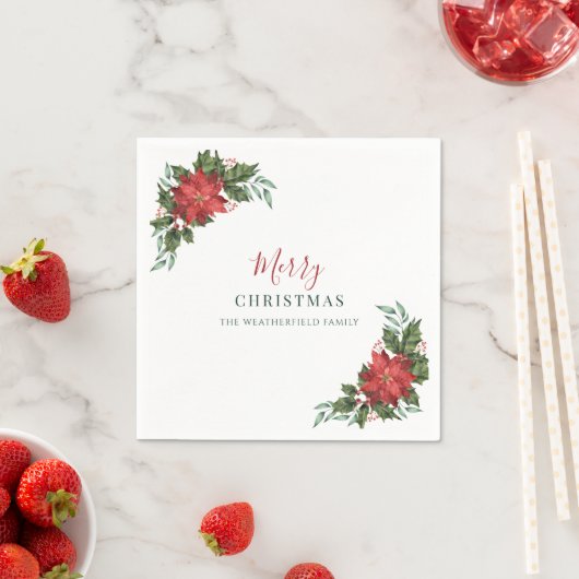 クリスマススクリプトボタニカルウォーターの休日 スタンダードカクテルナプキン (インサイチュ)